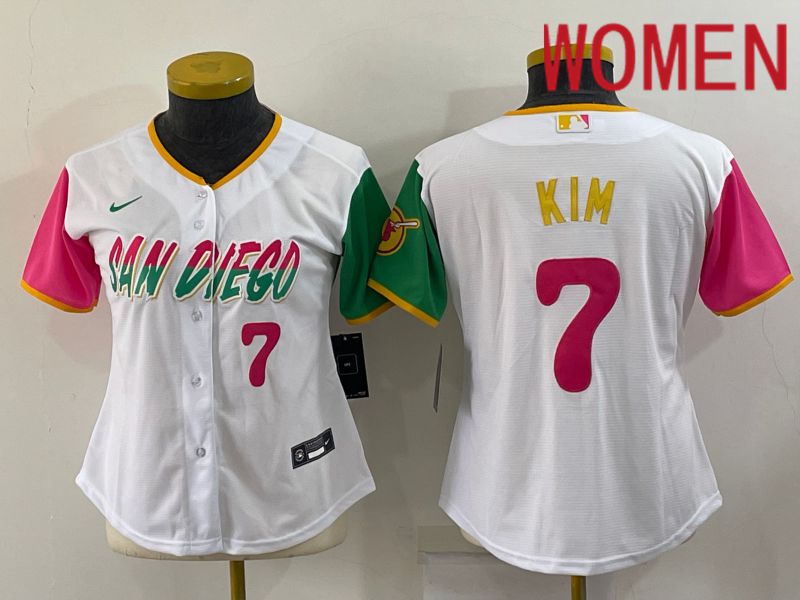 Women San Diego Padres 7 Kim White City Edition Nike 2022 MLB Jerseys